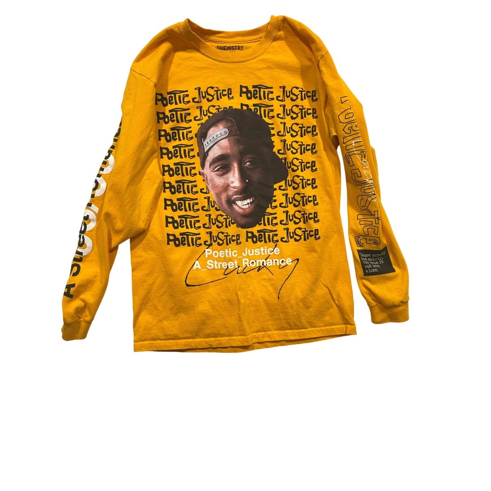 Poetic Justice Tupac Shirt Vintage Y2K Long Sleeve - Medium (731)